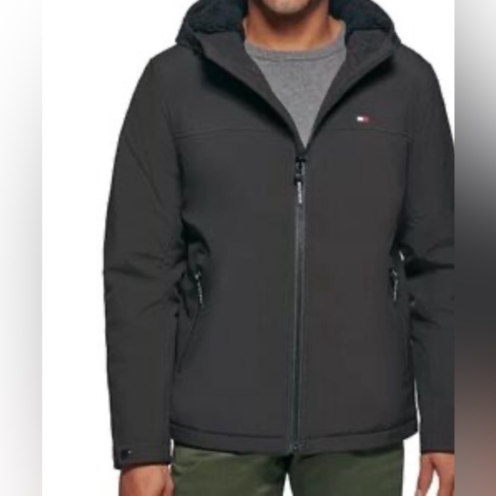 Like New! Tommy Hilfiger Sherpa Line Men's Black Jacket